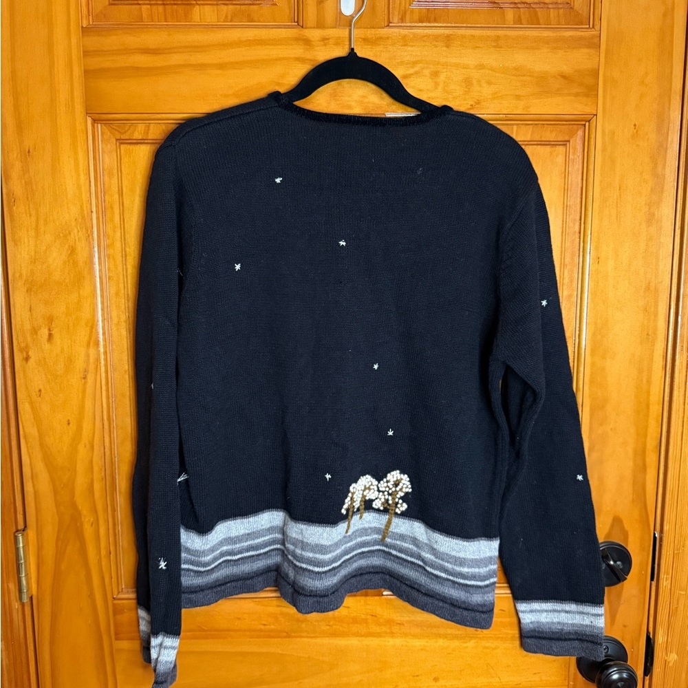 Susan Bristol Y2K Vintage Embroidered Christmas Holiday Cardigan Sweater Large - Picture 4 of 8